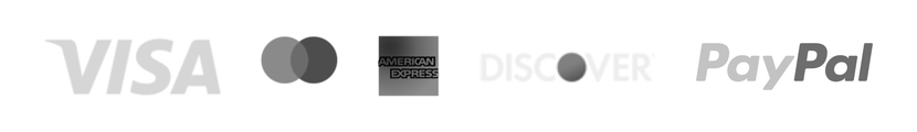 Accepted payments: Visa, Mastercard, Amex, Discover, PayPal